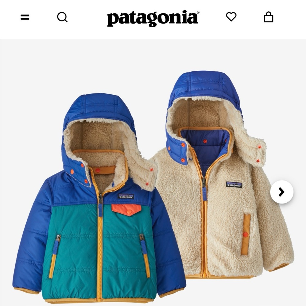 4T Patagonia Reversible Tribbles Hoody Jacket in Belay Blue